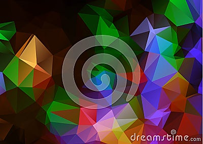 Abstract Dark Multicolor geometric rumpled triangular low poly origami style gradient illustration graphic background. Vector poly Vector Illustration