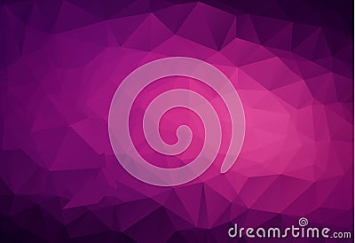 Abstract Dark Purple, Pink vector Low poly crystal background. Polygon design pattern. Low poly illustration, low polygon backgro Vector Illustration