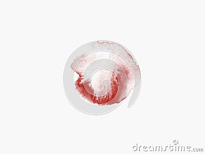 Abstract dark red circle by watercolor. Blob design and creative isolate on white background. Stock Photo