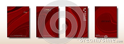 Abstract dark red mixture of acrylic paints surface collection Vector Illustration