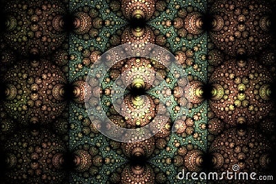 Abstract dark spherical fractal computer generated image Stock Photo