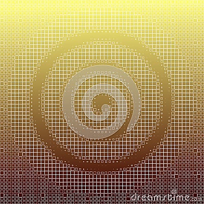 Abstract dart board pattern on gradient gold background, white tiny square texture. Vector illustration, EPS10. Vector Illustration