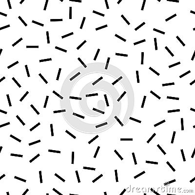 Abstract dash confetti pattern black and white Vector Illustration