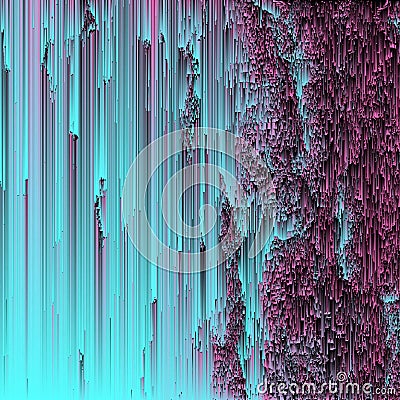 Abstract data moshing background. Distorted gradient datamosh effect. Glitch wallpaper Stock Photo