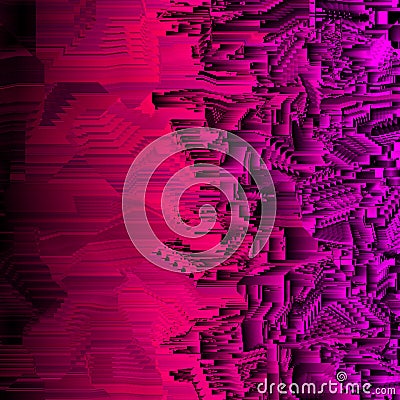 Abstract data moshing background. Distorted gradient datamosh effect. Glitch wallpaper Stock Photo