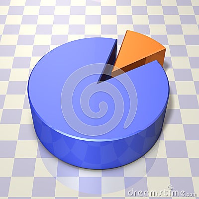 Abstract 3DCG illustration that represents the pie chart Cartoon Illustration