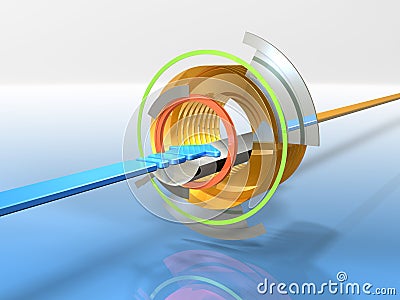 Abstract 3DCG illustrations representing the digital input Cartoon Illustration