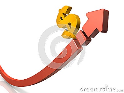 Abstract 3DCG representing the soaring price Cartoon Illustration