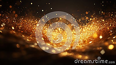 Abstract de-focused blurred bokeh background gold and black. Winter background. New Year and Christmas concept Stock Photo