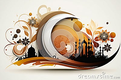 Abstract Decorated Ramadan Kareem Artwork Stock Photo