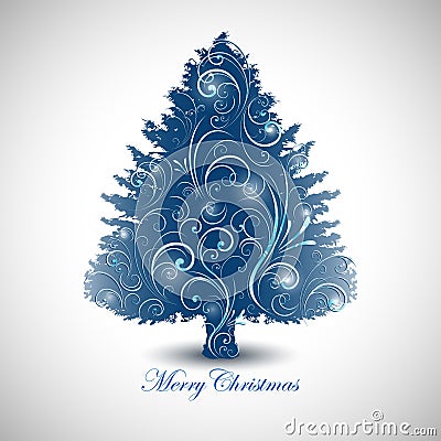 Abstract decorative Christmas tree design Vector Illustration