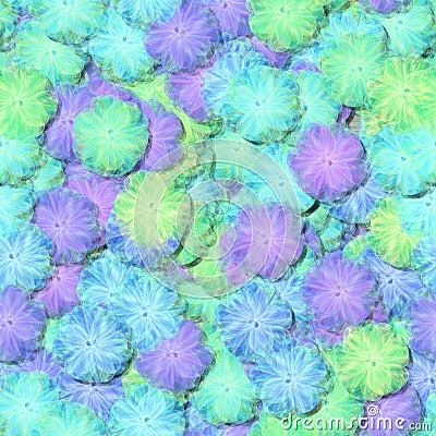 Abstract decorative fractal floral pattern - soft light fluffy flowers resemble the airy tulle or cotton clutches Stock Photo