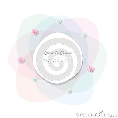 Abstract decorative frame with transparent petals. For wedding, birthday, baby shower design. Vector Illustration