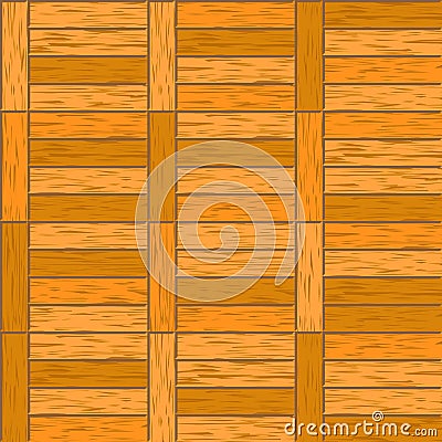 Abstract decorative old textured parquet floor vector background. Seamless tiling. Parquet hardwood material Vector Illustration