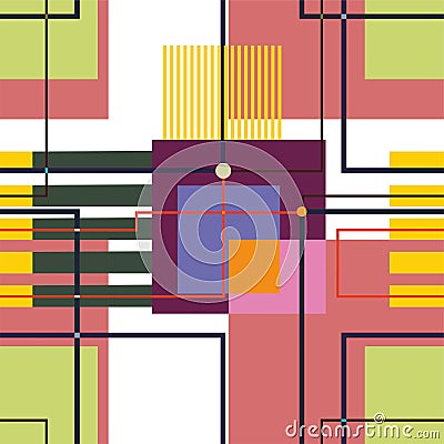 Linear rectangular pattern with intersecting grid Vector Illustration