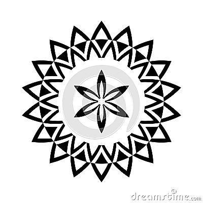 Abstract Decorative Radial Circle Pattern. Round Design Element Vector Illustration