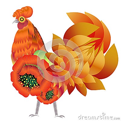 Abstract decorative rooster Stock Photo