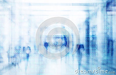 Abstract defocused blurred technology space background Stock Photo