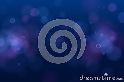 Abstract defocused circular blue bokeh light on dark background. EPS 10 Vector Illustration