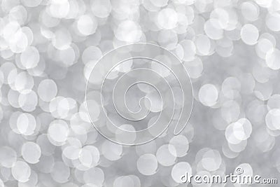 Abstract defocused silver lights bokeh background pattern Stock Photo