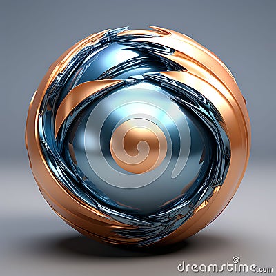 Abstract Deformation: 3D Rendered Sphere with Deformed Surface, Displaying Texture and Displacement Noise Stock Photo