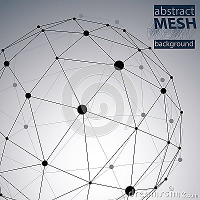 Abstract deformed vector network background. Vector Illustration