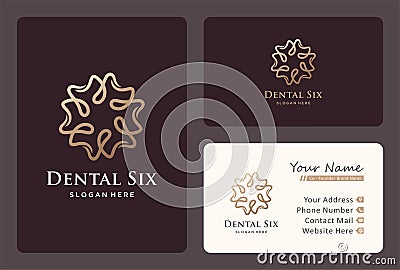 abstract dental flower logo design with business card template Stock Photo