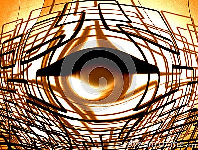 Abstract Depicting and Eye, Made of Wires Stock Photo