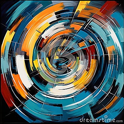 Abstract depiction of dynamic motion of train wheels Stock Photo