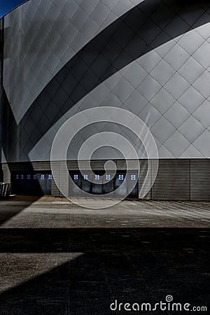 Abstract depiction of modern hall architecture Stock Photo