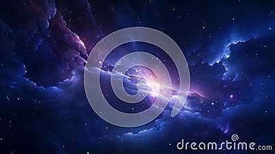 An abstract depiction of a nebula with vibrant colors Stock Photo