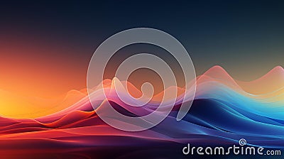 An abstract depiction of sound waves, with lines and shapes representing different frequencies and Stock Photo