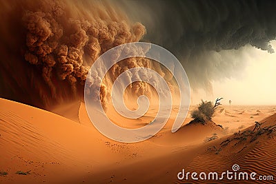 abstract desert sandstorm. ai generative Stock Photo