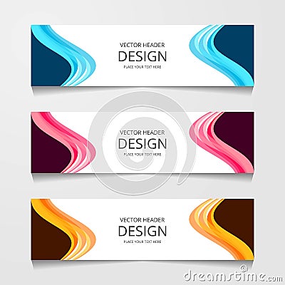 Abstract design banner, web template, layout header templates, modern vector illustration. Cartoon Illustration