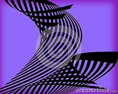 An abstract design of black curved lines on a purple background Stock Photo