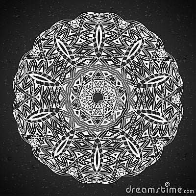 Abstract design black white element. Round mandala in vector. Graphic template for your design. Circular pattern. Vector Illustration