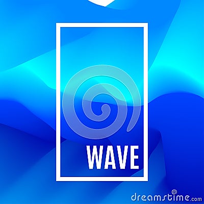 Abstract Design Creativity Background of Blue Waves. Frame with space for text. Smooth wave. Sea water texture. Wavy backdrop. Stock Photo