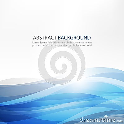 Abstract Design Creativity Background of Blue Waves Vector Illustration