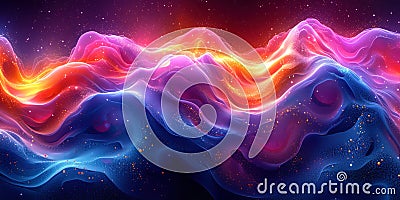 Abstract design with a distorted perspective, where color spots and lines form complex and incredible form Stock Photo