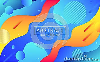 Abstract design with dynamic liquid shapes. Colorful fluid style background Vector Illustration