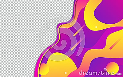 Abstract design with dynamic liquid shapes. Colorful fluid style background mockup Vector Illustration