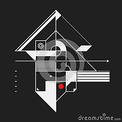 Abstract design element in constructivism style Vector Illustration