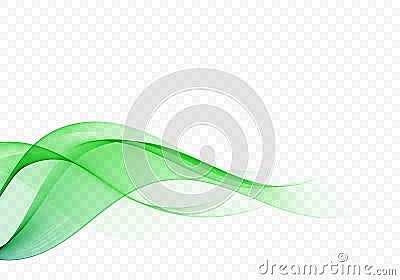 Abstract design element, a stream of translucent green wave. Stock Photo