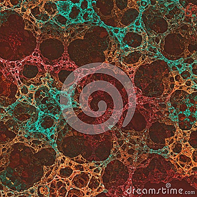 Abstract design featuring an intricate pattern of interlocking, web-like circles. Stock Photo