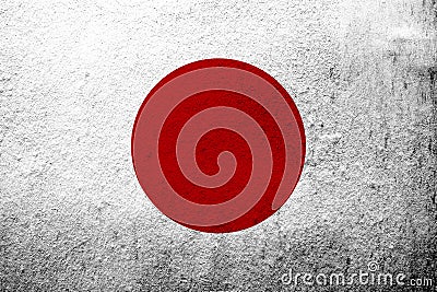 National flag of Japan `Nisshoki Hinomaru`. Grunge background Stock Photo