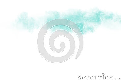 Abstract design of green powder cloud against white background Stock Photo