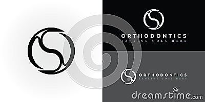 Abstract Design letter OS or SO logo. Creative Vector Design Letter OS Logo in black color Vector Illustration