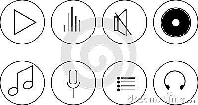 Vector Music Icon Collection. Abstract Design illustration of Music Icons Vector Illustration