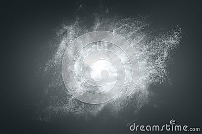 Abstract design of white powder cloud Stock Photo