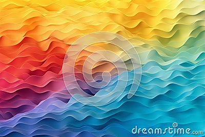 abstract desktop background with many small rainbow waves Stock Photo